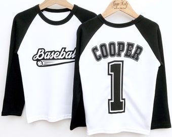 Kids Custom Raglan Shirt, Baseball Shirt, Personalised TShirt