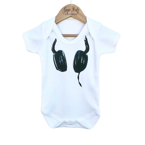 Body DJ pour bébé et tout-petit, body rigolo, tenue casque audio, tenue musique rave party, vêtements cool pour bébé, cadeau disco pour nouveau-né