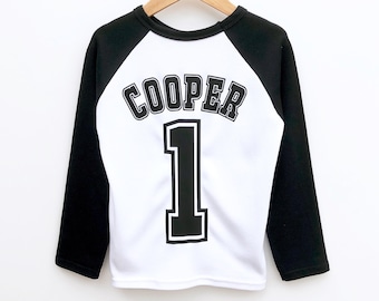 Kids Custom Name Number Shirt, Raglan Baseball Shirt