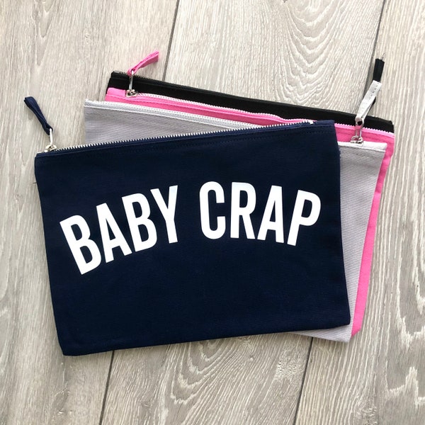 Baby Crap Diaper Clutch, Nappy Pouch, Funny Baby Changing Bag, Zipper Wallet