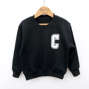 Sudadera personalizada inicial para niños, suéter de bebé con nombre personalizado