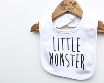 Little Monster Baby Bib, Monster Bib, Funny Baby Bibs, Unique Funny Baby Gifts, Baby Shower Bib, Halloween Baby Bib, Halloween Baby Clothes