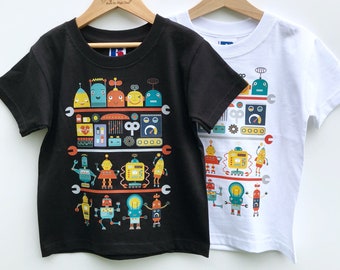 Robot Geek Kids Baby Shirt Science, Disfraz de robot, Cumpleaños de robot, Fiesta de robots, Robótica, Ropa para niños, Ropa de bebé, Regalos de bebé de moda