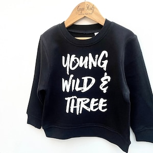 Young Wild & Three 3rd Birthday Sweatshirt
