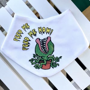 Feed Me Now Baby Bib, Horror Bib, Halloween Bib, Funny Baby Bib