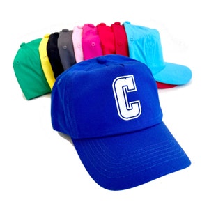 Gorra de panel de la carta 5 personalizada para niños, sombrero de béisbol juvenil inicial personalizado
