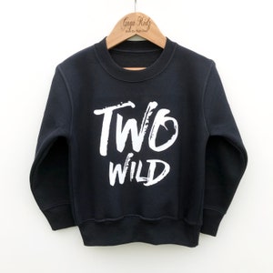 Two Wild Birthday Sweater, Toddler Sweatshirt for 2 Year Old Birthday, Kids Second Birthday Gift, Too Wild 2nd Birthday Top for Boy or Girl