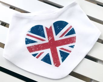 UK Baby Bib, Union Jack Baby Bib, Unique Baby Gift, Baby Boy Bib, Baby Girl Bib, Unisex Baby Bib, Christening Baby Gift, Gender Reveal Bib