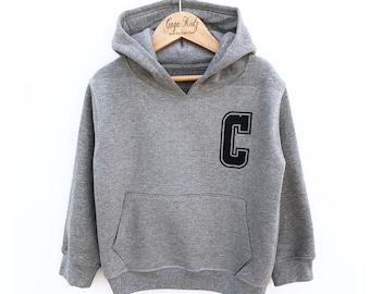 Sweat à capuche enfant avec initiales personnalisées, Sweat à capuche avec prénom personnalisé, Vêtements personnalisés