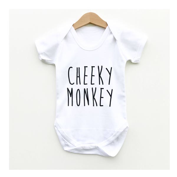 Cheeky mono bebé body, mono bebé, pequeño mono bebé chaleco bebé único regalo bebé unisex babygrow niños ropa bebé ropa de niño