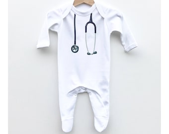 Stethoscope Baby Romper, Doctor Romper, Nurse Romper, Baby Clothes, Doctor Gifts, Nurse Baby, Doctor Baby, Baby Sleepsuit New Baby One Piece