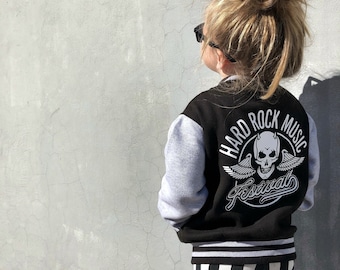 Kid Rock Punk Jacket, Heavy Metal Kleding & Festivalkleding, Little Rocker Kids Varsity Jacket, Rock n Roll Letterman Jacket