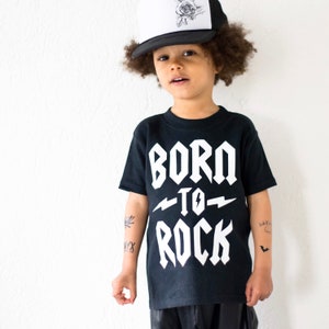 Born to Rock Kinder & Baby T-Shirt, Little Rocker, Rock Baby, Rock Baby, Heavy Metal Baby, Unisex Babykleidung, coole Baby Geschenke, Säugling Shirt Bild 1