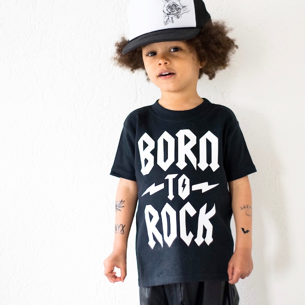 Born to Rock Kids & Baby T-Shirt, Little Rocker, Rock Baby, Rock Shirt, Heavy Metal Baby, Unisex Baby Clothes, Cool Baby Gifts, Infant Shirt