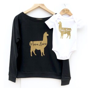 Mama Llama & Llama Baby, Mommy and Me Outfits, New Mom to Be Mothers Day Gift, Llama Shirts