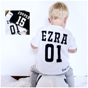 T-shirt de sport personnalisé pour enfant, Maillot de football pour bébé, Maillot de sport à numéro, Maillot de baseball bébé, Maillot de football pour enfant, T-shirt de football pour enfant