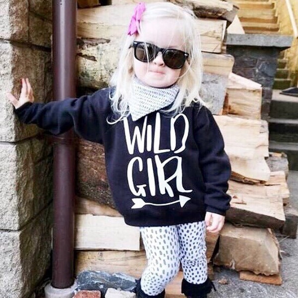 Wild Girl Sweater, Be a Wild one with this cool Kids Adventure Sweatshirt, Bad Girl Gone Wild