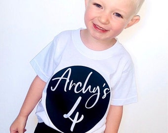 Custom Kids Birthday TShirt, Any Name & Age Shirt, Birthday Party Gift Idea