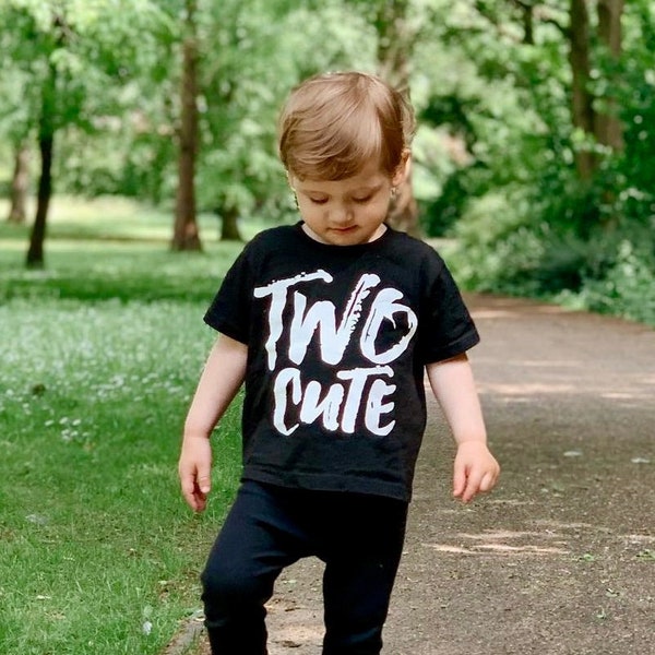 Two Cute Birthday T-Shirt, Turning Two Cake Smash Top, 2nd Birthday Party Outfit