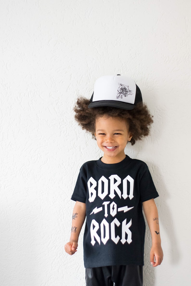 Born to Rock Kinder & Baby T-Shirt, Little Rocker, Rock Baby, Rock Baby, Heavy Metal Baby, Unisex Babykleidung, coole Baby Geschenke, Säugling Shirt Bild 5