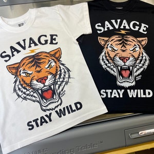 Kids Savage Tiger T-Shirt, Stay Wild Tee, Year of the Tiger, King of the Jungle TShirt image 6