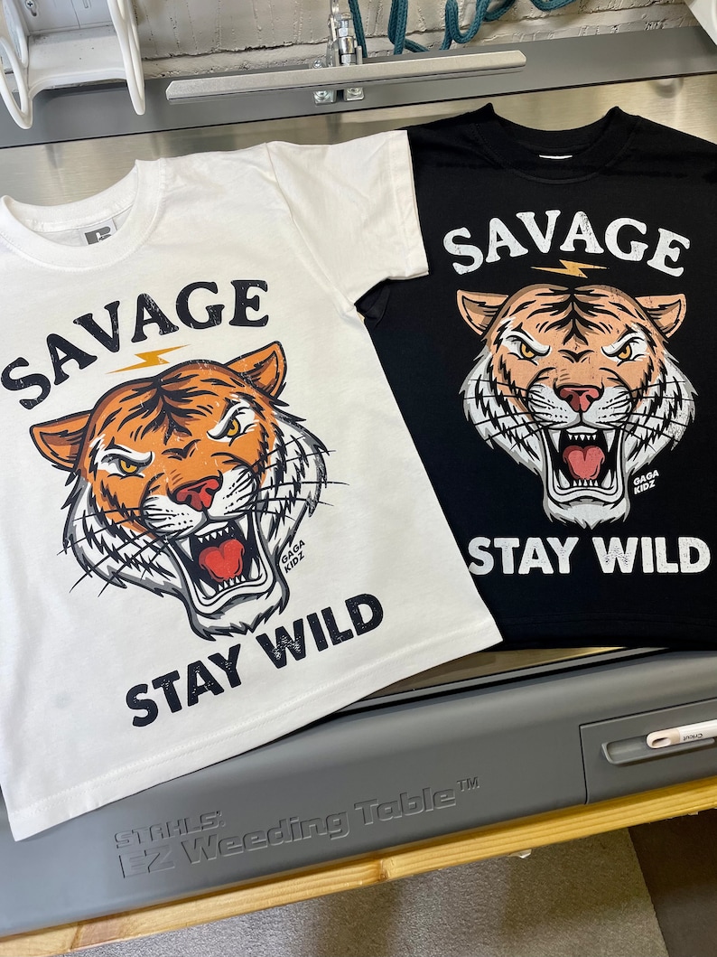 Kids Savage Tiger T-Shirt, Stay Wild Tee, Year of the Tiger, King of the Jungle TShirt image 6