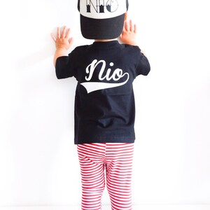 Kids Custom Shirt, Kids Baseball Tee Gift with Swash Font, Trendy Kids & Baby Name TShirt image 3