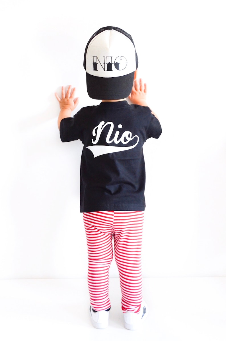 Kids Custom Shirt, Kids Baseball Tee Gift with Swash Font, Trendy Kids & Baby Name TShirt image 3