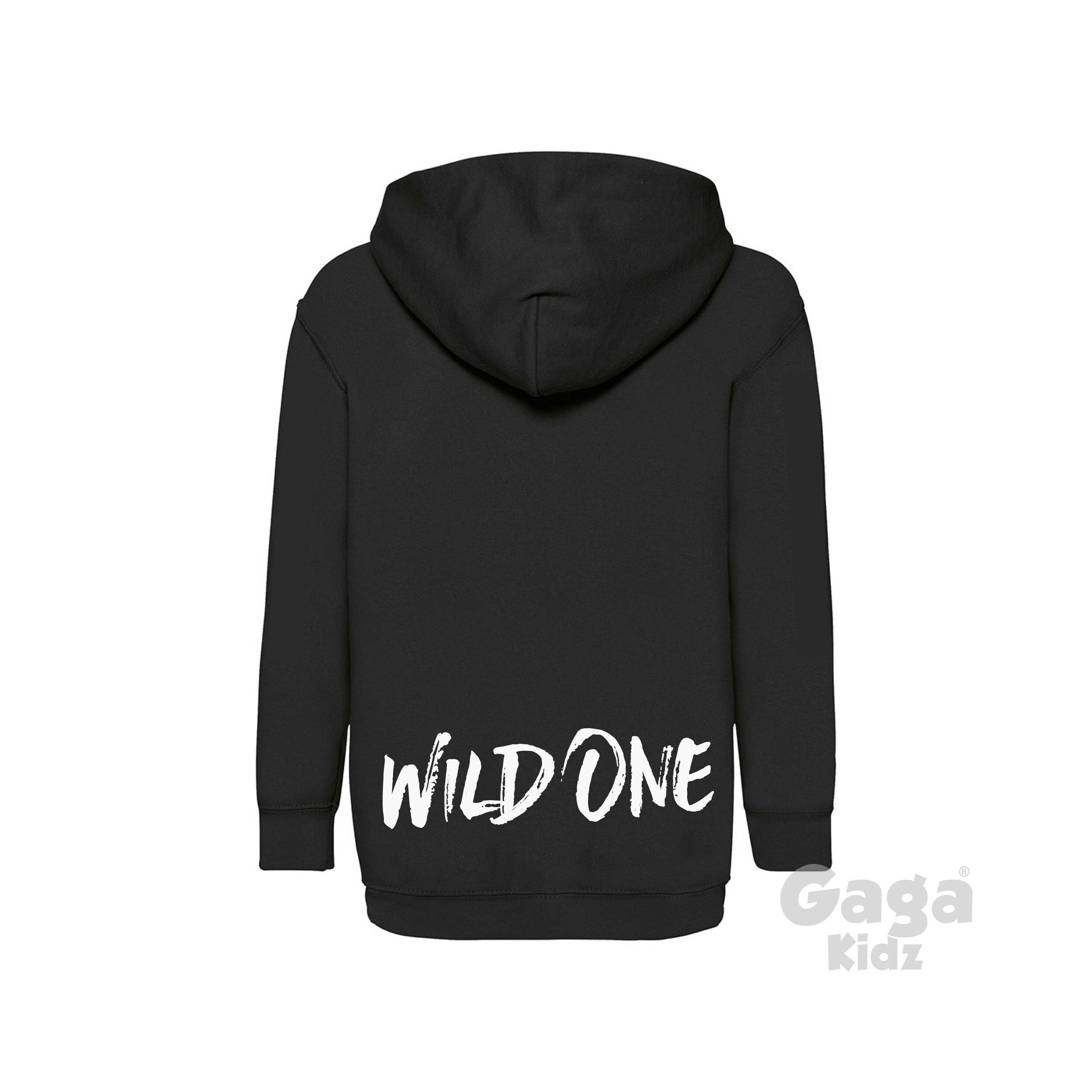 Wild One Black Hoodie, Toddler 1st Birthday Party Outfit, Gift for 1 Year Old