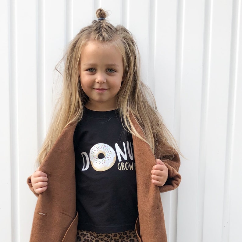 Donut Grow Up Kids Baby Shirt, Donut Party, Doughnut Shirt, White Donut, Food Shirt, Toddler Shirt Kids Clothes Baby Clothes Toddler Clothes image 3