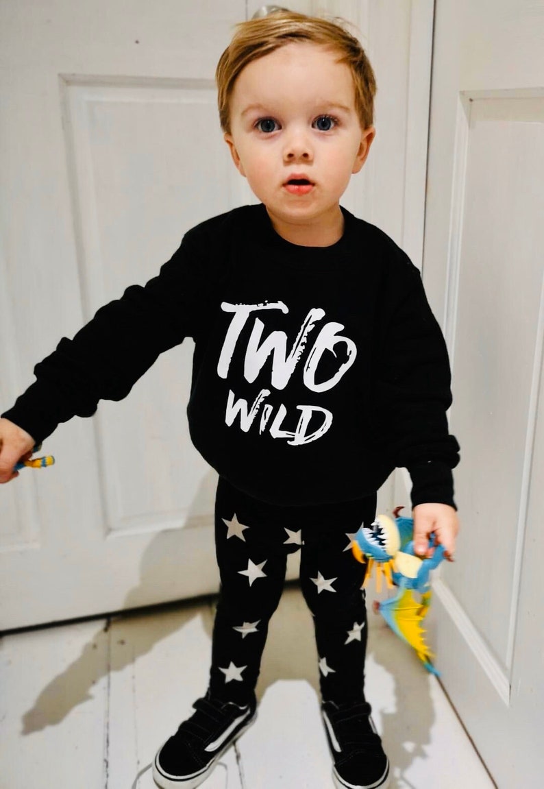 Two Wild Birthday Sweater, Toddler Sweatshirt for 2 Year Old Birthday, Kids Second Birthday Gift, Too Wild 2nd Birthday Top for Boy or Girl image 3