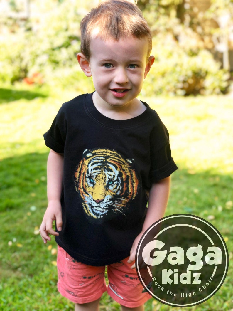 Kinder Tiger TShirt, Tier Shirt, Tiger Liebhaber Geschenk Bild 1