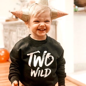 Two Wild Birthday Sweater, Toddler Sweatshirt for 2 Year Old Birthday, Kids Second Birthday Gift, Too Wild 2nd Birthday Top for Boy or Girl image 4