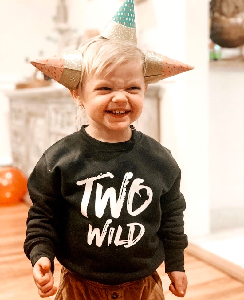 Two Wild Birthday Sweater, Toddler Sweatshirt for 2 Year Old Birthday, Kids Second Birthday Gift, Too Wild 2nd Birthday Top for Boy or Girl image 4