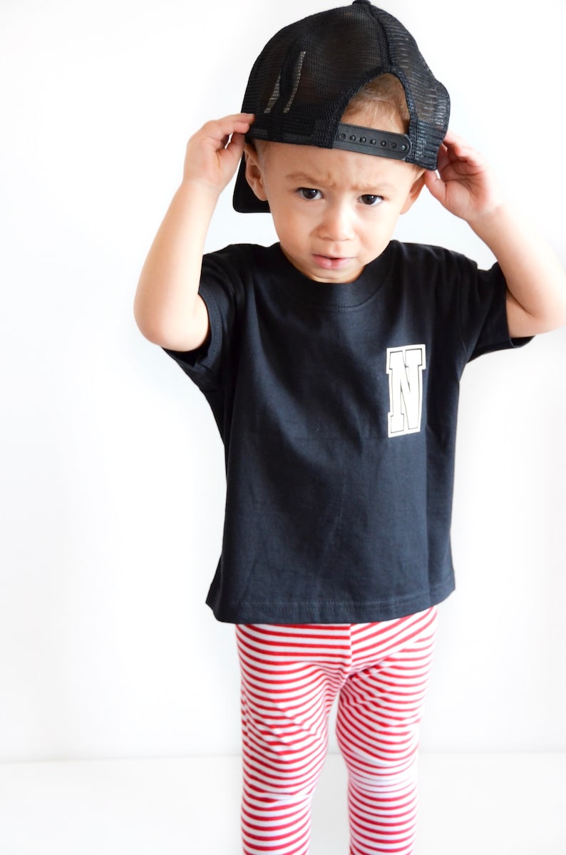 Kids Custom Shirt, Kids Baseball Tee Gift with Swash Font, Trendy Kids & Baby Name TShirt image 2
