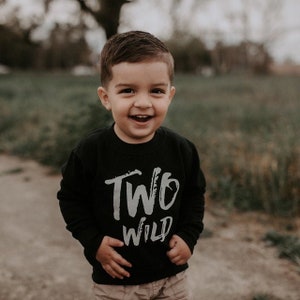Two Wild Birthday Sweater, Toddler Sweatshirt for 2 Year Old Birthday, Kids Second Birthday Gift, Too Wild 2nd Birthday Top for Boy or Girl image 5