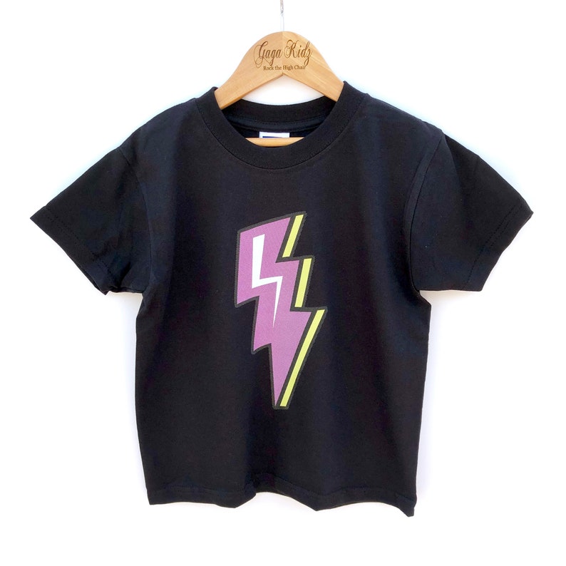 Lightning Bolt Shirt, Hipster T-Shirt, Retro Baby Shirt, Music Festival Shirt, Trendy Kids Clothes image 3