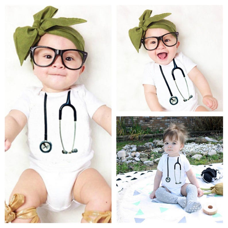 Stethoscope Baby Bodysuit, Funny Baby Clothes, Baby Nurse Outfit, Nurse Gift, New Baby Clothing, Surgeon Gift, Medical Gifts image 6