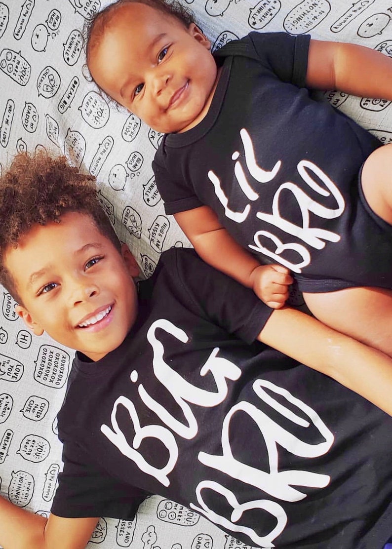 Big Brother Shirt, Little Brother Shirt, Big Bro, Lil Bro, Brother Gift Announcement Sibling Clothes Set Sibling Outfits Baby Bodysuit Shirt image 8