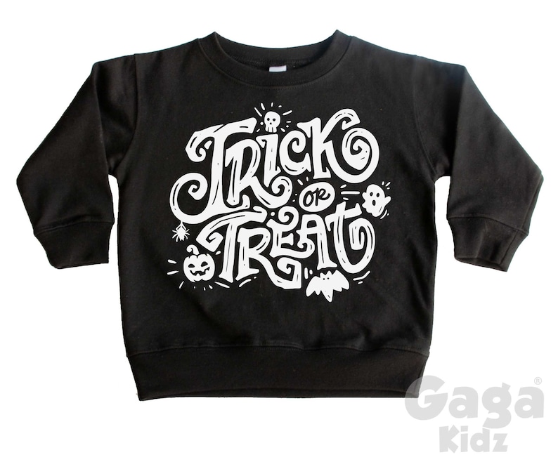 Kids Trick or Treat Sweatshirt, Toddler Halloween Sweater, Spooky Baby image 3