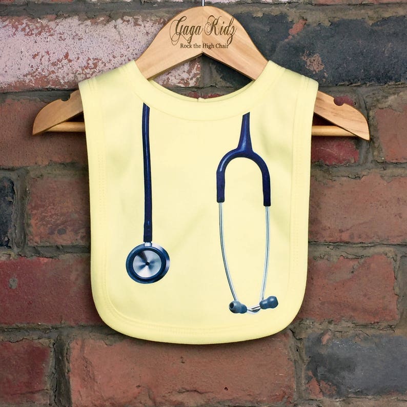 Stethoscope Baby Bibs, New Baby Shower Gift for a Doctor or Nurse, Funny Medical Themed Clothes for Infant image 4