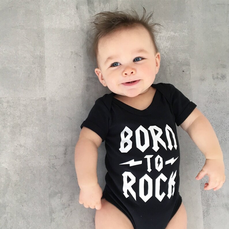 Born to Rock Baby Bodysuit Bringing Home Baby Outfit Cool Etsy