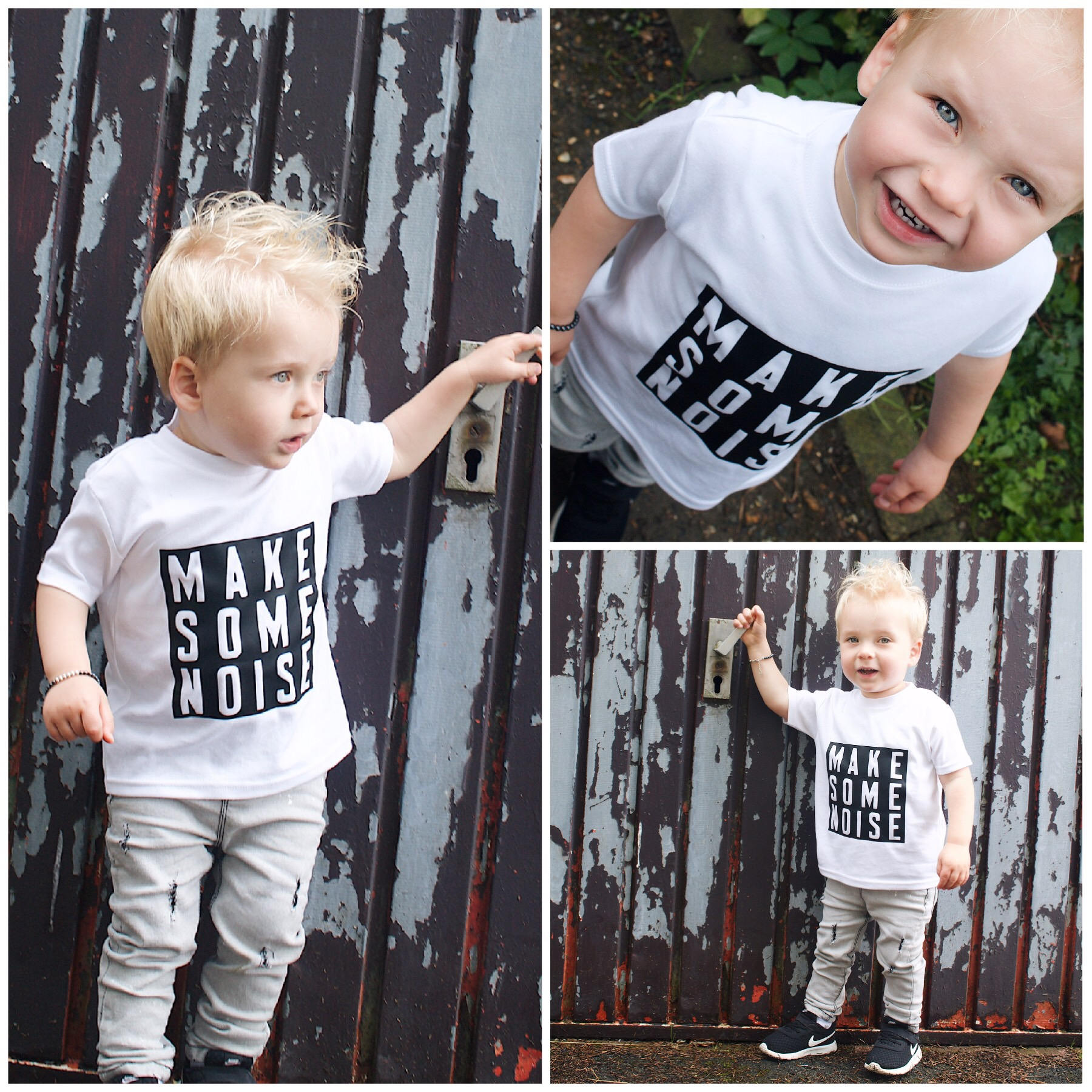 Make Some Noise Toddler T-shirt: Monochrome Slogan, 100