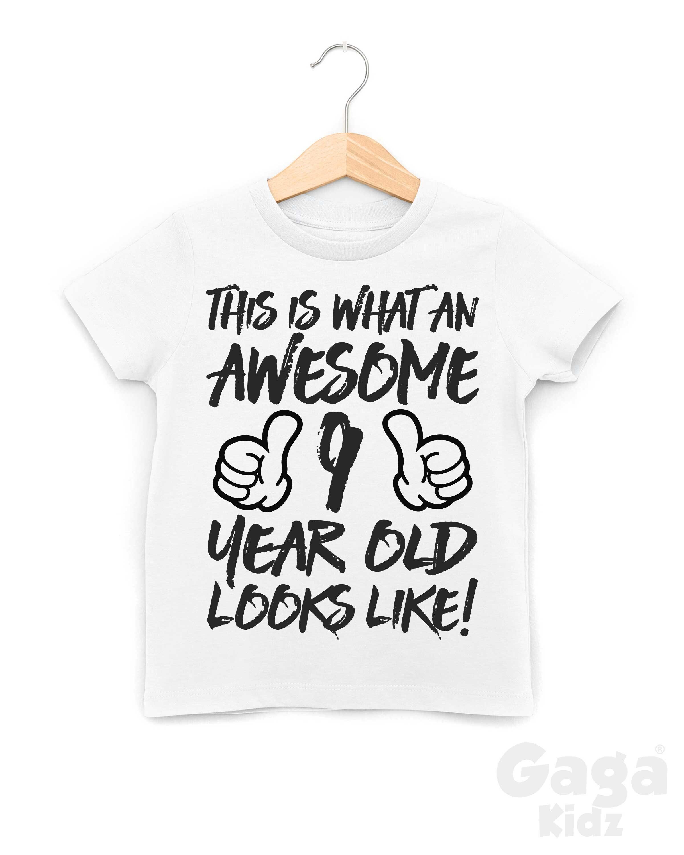 9th Birthday Gift, This is What an Awesome Nine Year Old Looks Like Kids T-Shirt, Age 9 Tee, Child Number TShirt, Ninth Celebration Party