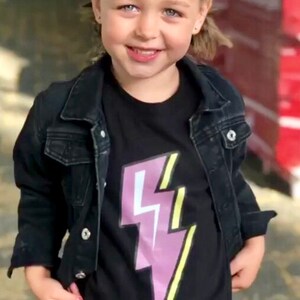 Lightning Bolt Shirt, Hipster T-Shirt, Retro Baby Shirt, Music Festival Shirt, Trendy Kids Clothes image 4