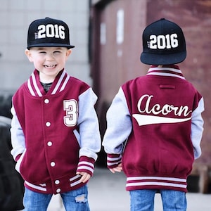 Custom Kids Varsity Jacket, Kids Sports Jacket, Name Varsity, Number Varsity, Personalised Unisex Varsity, Kids Baseball Jacket, Name Jacket image 5