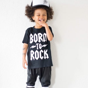 Born to Rock Kinder & Baby T-Shirt, Little Rocker, Rock Baby, Rock Baby, Heavy Metal Baby, Unisex Babykleidung, coole Baby Geschenke, Säugling Shirt Bild 4