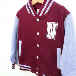 Baseball Style Kids Varsity Jacket, Custom Letterman Name & Number College Football Jacket for Boy or Girl image 7