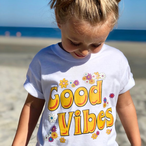 Destrucción Instalación Inocente Good Vibes Kids Summer Shirt Ropa Hippie Camiseta de - Etsy España