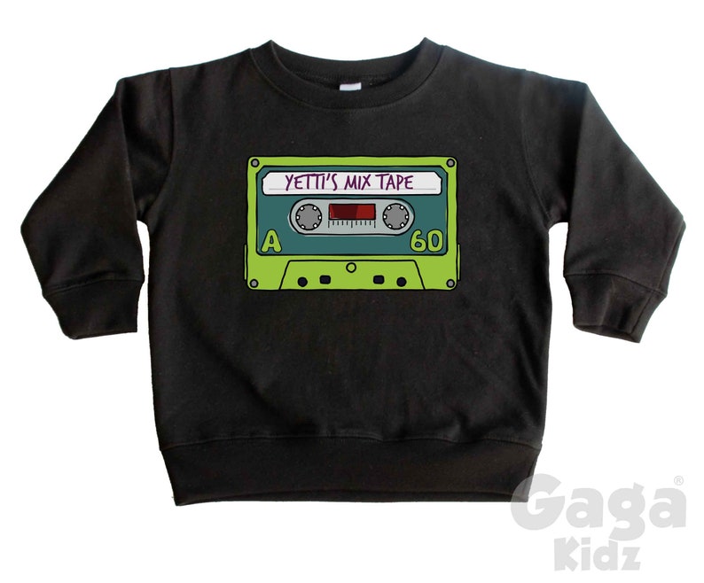 Anpassad Mix-Tape-namn barntröja, retro musikkassetttröja bild 3